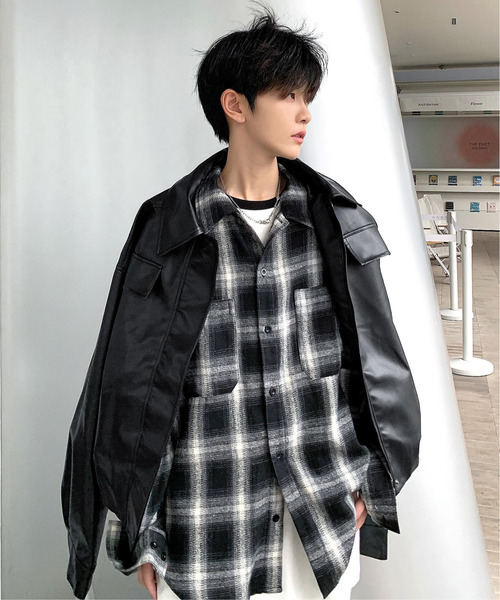 セール】□25AW新色追加【neos】ビッグシルエット オンブレー チェック