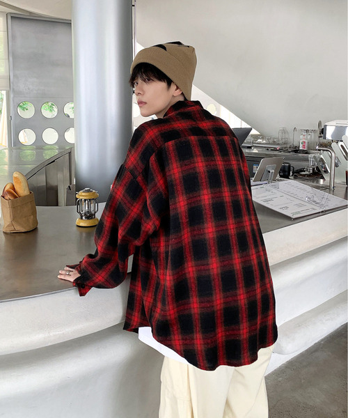 neos(ネオス)の「■25AW新色追加【neos】ビッグシルエット オンブレー チェック ロングスリーブ ネルシャツ(シャツ/ブラウス・メンズ・レッド/ブラック/ブラウン・LARGE/MEDIUM/X-LARGE)」の21枚目の写真