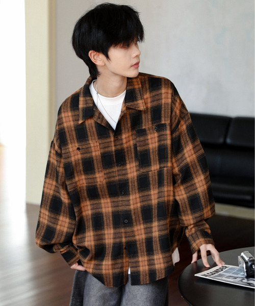 セール】□25AW新色追加【neos】ビッグシルエット オンブレー チェック