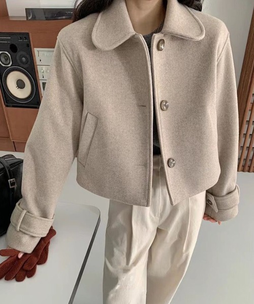 LAC-VERT(ラック・ヴェール)の「ステンカラーフェイクウールコート(ステンカラーコート・レディース・ベージュ/ブラック/ブラウン・FREE)」の11枚目の写真