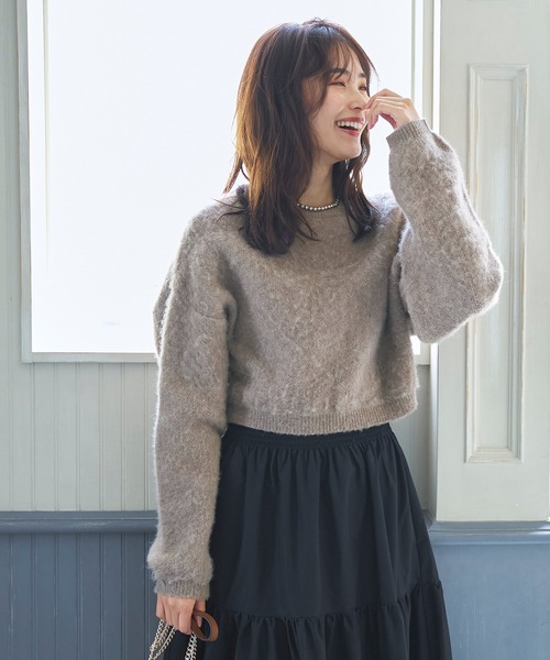 coca（coca）（コカ）の「モヘヤ風 ショート丈ニット（ニット/セーター