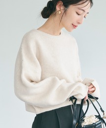 モヘヤ風 ショート丈ニット
