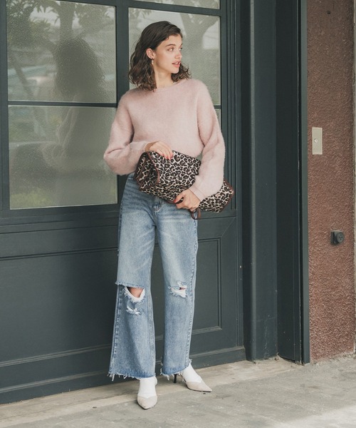 セール】モヘヤ風 ショート丈ニット（ニット/セーター）｜coca（coca