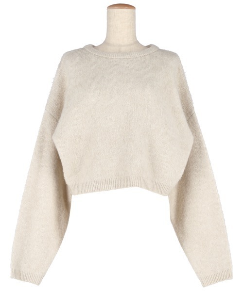 セール】モヘヤ風 ショート丈ニット（ニット/セーター）｜coca