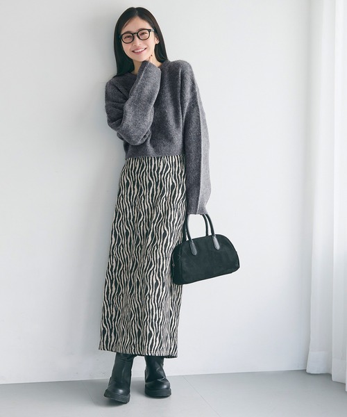 perverze ショート丈ニット　モヘヤニット モヘヤライクショート丈ニットトップス[品番：PA000014967