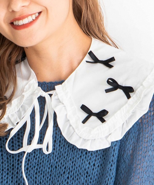 あんころもち すのチル ボンネット つけ襟 つけるだけで甘かわ度UP☆彡フリルビッグカラーつけ襟（付け襟
