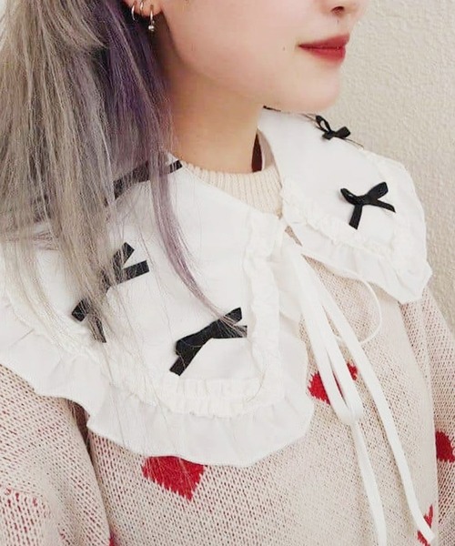 つけるだけで甘かわ度UP☆彡フリルビッグカラーつけ襟（付け襟
