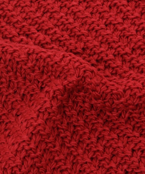 studio CLIP（スタディオクリップ）の「ポンポンフラワーニットマフラー（マフラー・レディース・マスタード/アイボリー/レッド・FREE）」の10枚目の写真