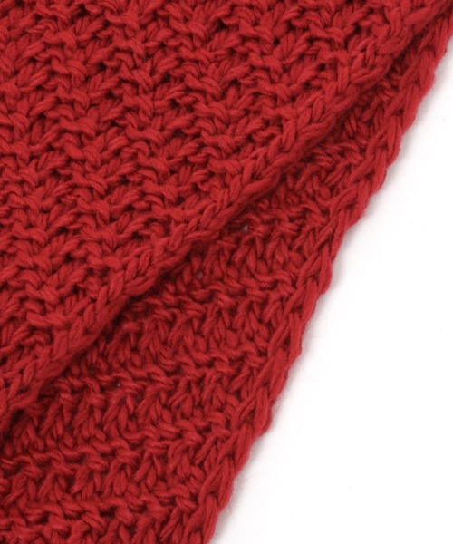 studio CLIP（スタディオクリップ）の「ポンポンフラワーニットマフラー（マフラー・レディース・マスタード/アイボリー/レッド・FREE）」の11枚目の写真