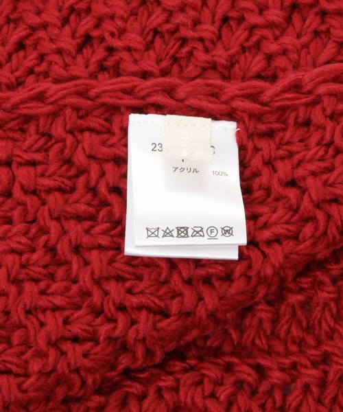 studio CLIP（スタディオクリップ）の「ポンポンフラワーニットマフラー（マフラー・レディース・マスタード/アイボリー/レッド・FREE）」の12枚目の写真