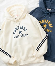 CONVERSE（コンバース）の「【CONVERSE/コンバース】ALL STAR アーチロゴ＆ラインスリーブデザイン ワイドシルエット 裏起毛プルパーカー/プルオーバーフーディー（パーカー・メンズ）」