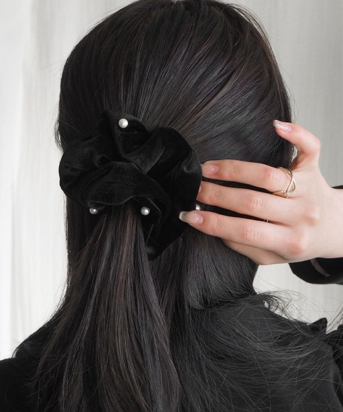 minia（ミニア）の「パールシュシュ（シュシュ・レディース・ブラック・FREE）」の9枚目の写真