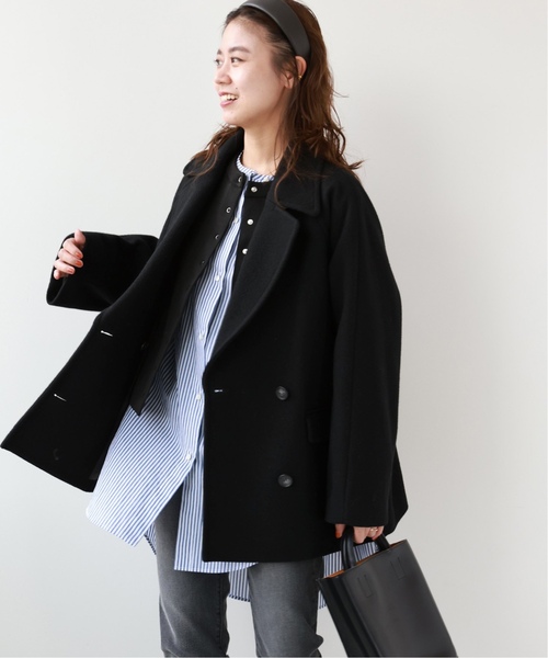 JOURNAL STANDARD relume（ジャーナルスタンダード　レリューム）の「《WEB限定追加2》尾州ウールショートPコート（ピーコート・レディース・ブラック・38/36）」の7枚目の写真