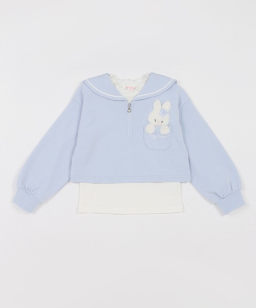 短丈セーラープルオーバー＆長袖プチハイネックセット