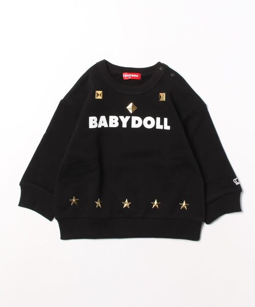 BABYDOLL(ベビードール)の「親子お揃い スタッズ トレーナー 8963K(スウェット・キッズ・ブラック/レッド・100cm/140cm/130cm/120cm/80cm/90cm/150cm)」の2枚目の写真