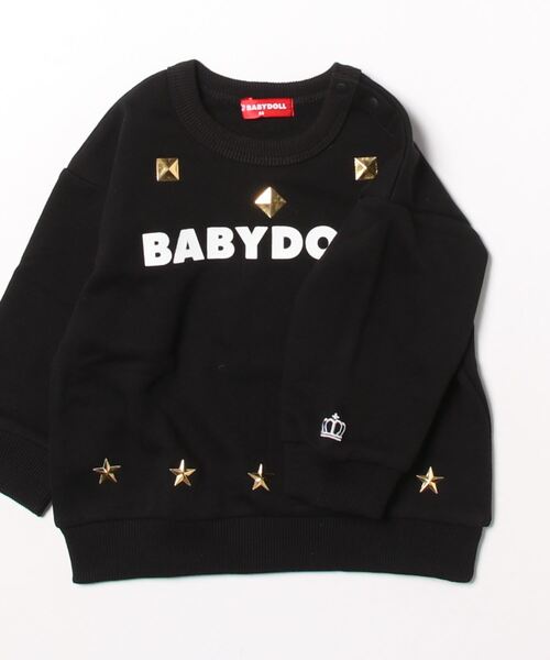 BABYDOLL(ベビードール)の「親子お揃い スタッズ トレーナー 8963K(スウェット・キッズ・ブラック/レッド・100cm/140cm/130cm/120cm/80cm/90cm/150cm)」の4枚目の写真