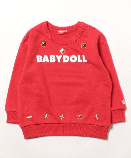 BABYDOLL(ベビードール)の「親子お揃い スタッズ トレーナー 8963K(スウェット・キッズ・ブラック/レッド・100cm/140cm/130cm/120cm/80cm/90cm/150cm)」の5枚目の写真