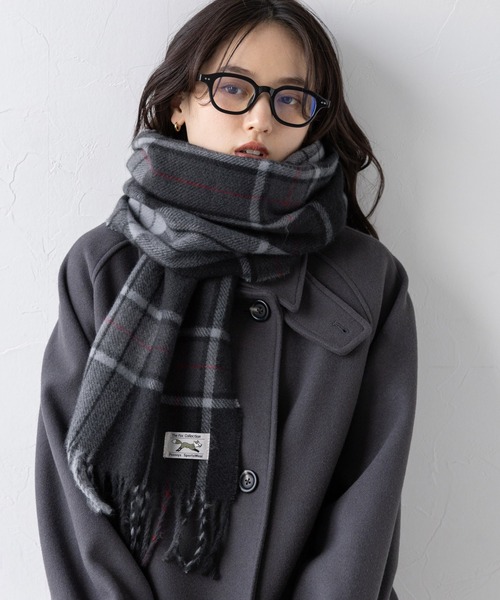 PENNEYS（ぺニーズ）の「【THE FOX】ユニセックス/チェックマフラー（マフラー・メンズ・ブラック/ダークグリーン/マスタード・FREE）」の5枚目の写真