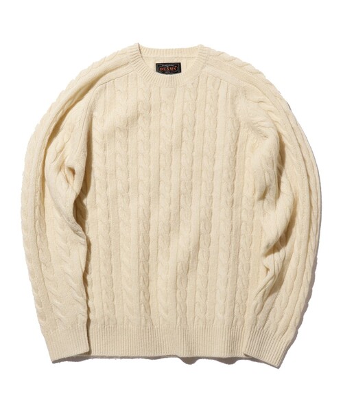 BEAMS PLUS（ビームスプラス）の「5ゲージ ケーブル クルーネック（ニット/セーター・メンズ・グレー/オフホワイト/ベージュ/ネイビー/ゴールド/オレンジ/グリーン/サックスブルー・S/XL/L/M）」の13枚目の写真