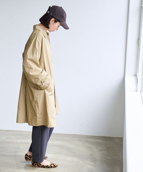 coen（コーエン）の「スクエアステンカラーコート（ステンカラーコート・レディース・ベージュ/ネイビー/ライトグレー・FREE）」の9枚目の写真