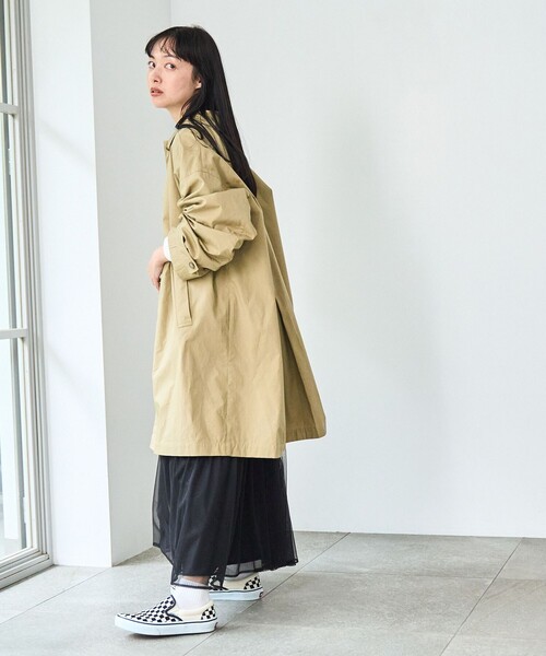coen（コーエン）の「スクエアステンカラーコート（ステンカラーコート・レディース・ベージュ/ネイビー/ライトグレー・FREE）」の17枚目の写真