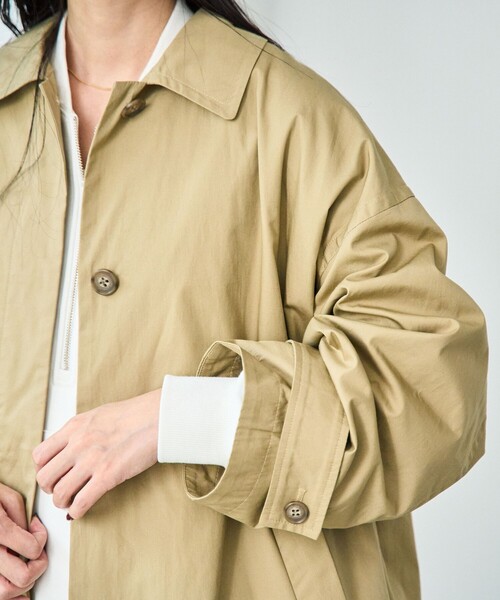 coen（コーエン）の「スクエアステンカラーコート（ステンカラーコート・レディース・ベージュ/ネイビー/ライトグレー・FREE）」の20枚目の写真