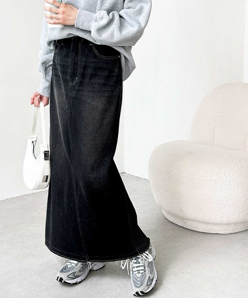 ステラマッカートニー　デニム　スリット　ロングスカート FREE STYLISTS デニムスカート バックスリットロングデニムスカート