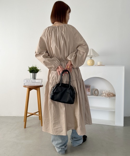 セール】ギャザーティアードロングワンピース（ワンピース）｜CLEA