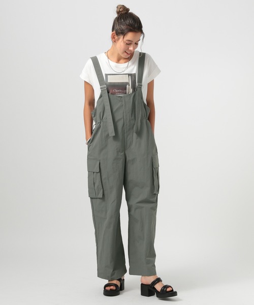 BAYFLOW（ベイフロー）の「ミリタリーオールインワン（つなぎ/オールインワン・レディース・ブラック/グレー・FREE）」の2枚目の写真