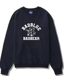 トレーナー スウェット BadBlue (バッドブルー) BadBear Crop Sweatshirt Navy レディース BadBlue（バッドブルー）の「BadBlue (バッドブルー) BadBear