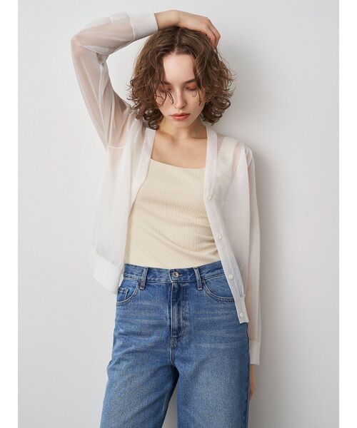 ELENDEEK(エレンディーク)の「シアーVネックカーディガン(カーディガン/ボレロ・レディース・オフホワイト/イエロー/パープル・FREE)」の10枚目の写真