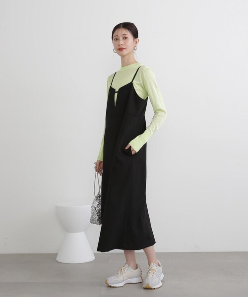 N.（N. Natural Beauty Basic）（エヌエヌナチュラルビューティーベーシック）の「◆メランジキャミワンピース（ワンピース・レディース・グレー/ブラック・MEDIUM）」の7枚目の写真