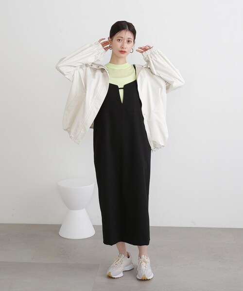 N.（N. Natural Beauty Basic）（エヌエヌナチュラルビューティーベーシック）の「◆メランジキャミワンピース（ワンピース・レディース・グレー/ブラック・MEDIUM）」の9枚目の写真