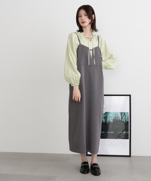 N.（N. Natural Beauty Basic）（エヌエヌナチュラルビューティーベーシック）の「◆メランジキャミワンピース（ワンピース・レディース・グレー/ブラック・MEDIUM）」の17枚目の写真