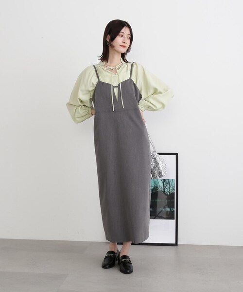 N.（N. Natural Beauty Basic）（エヌエヌナチュラルビューティーベーシック）の「◆メランジキャミワンピース（ワンピース・レディース・グレー/ブラック・MEDIUM）」の19枚目の写真