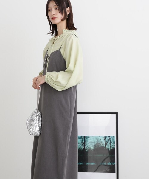 N.（N. Natural Beauty Basic）（エヌエヌナチュラルビューティーベーシック）の「◆メランジキャミワンピース（ワンピース・レディース・グレー/ブラック・MEDIUM）」の21枚目の写真