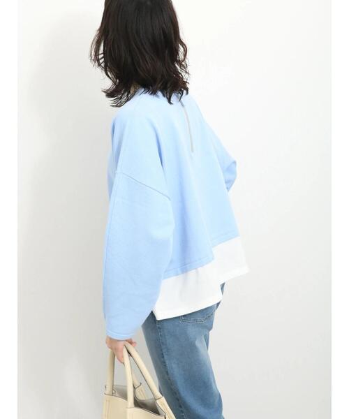 Samansa Mos2 blue(サマンサモスモスブルー)の「裾ドッキングニットプルオーバー(ニット/セーター・レディース・グレー/ブルー/キナリ・F)」の12枚目の写真