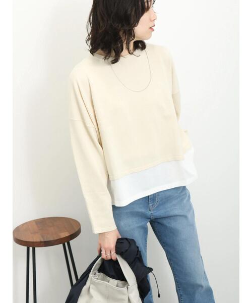 Samansa Mos2 blue(サマンサモスモスブルー)の「裾ドッキングニットプルオーバー(ニット/セーター・レディース・グレー/ブルー/キナリ・F)」の15枚目の写真