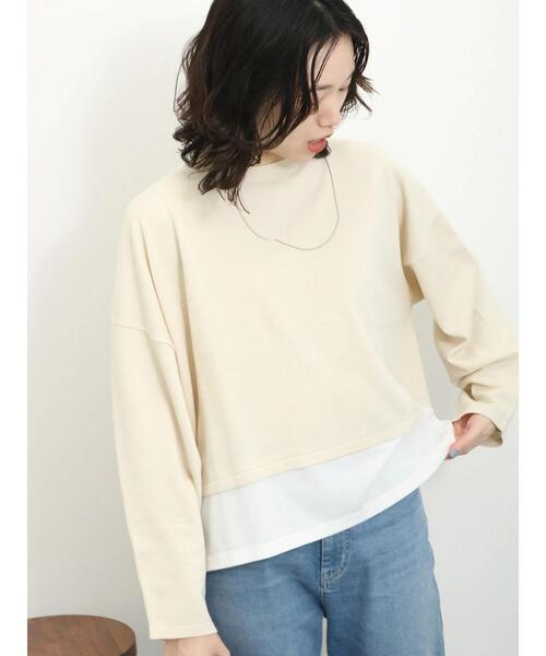 Samansa Mos2 blue(サマンサモスモスブルー)の「裾ドッキングニットプルオーバー(ニット/セーター・レディース・グレー/ブルー/キナリ・F)」の16枚目の写真