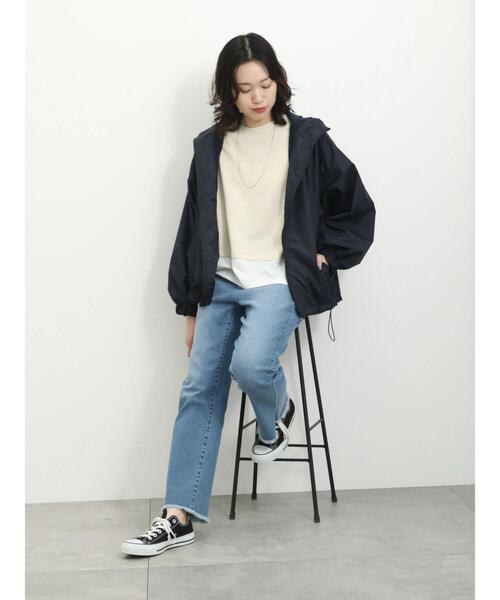 Samansa Mos2 blue(サマンサモスモスブルー)の「裾ドッキングニットプルオーバー(ニット/セーター・レディース・グレー/ブルー/キナリ・F)」の18枚目の写真