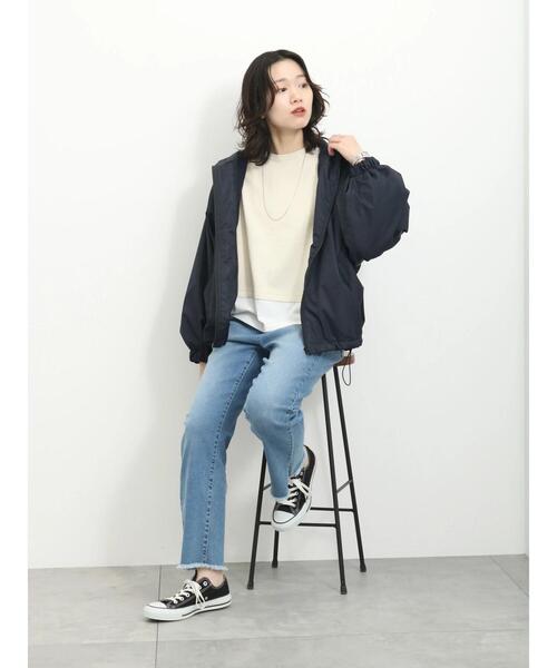 Samansa Mos2 blue(サマンサモスモスブルー)の「裾ドッキングニットプルオーバー(ニット/セーター・レディース・グレー/ブルー/キナリ・F)」の19枚目の写真