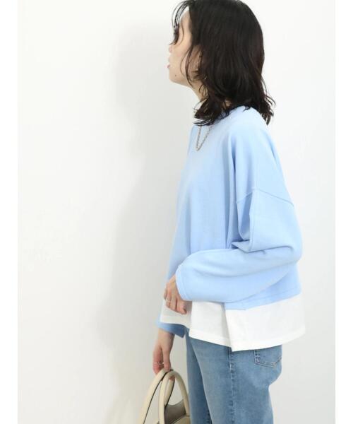 Samansa Mos2 blue(サマンサモスモスブルー)の「裾ドッキングニットプルオーバー(ニット/セーター・レディース・グレー/ブルー/キナリ・F)」の22枚目の写真