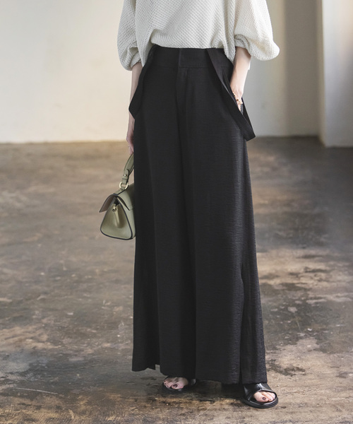 Noble(ノーブル)の「《追加》ファジーリネンサスペンダー2wayパンツ(その他パンツ・レディース・ブラック/ライトグレー/ブルー系その他・34/36/38/40)」の2枚目の写真