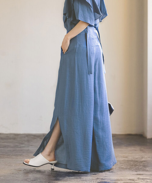 【新品】 noble ファジーリネンサスペンダー2wayパンツ　グレーB 36 新品】 noble ファジーリネンサスペンダー2wayパンツグレーB 36