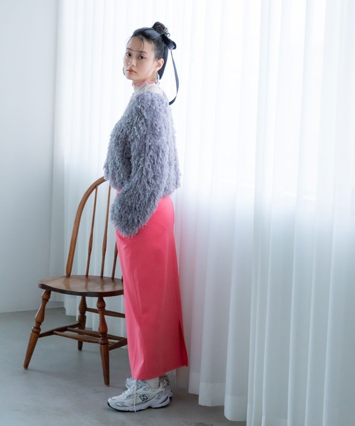bohmal(ボマール)の「2wayフリンジプルオーバートップス(ニット/セーター・レディース・アイボリー/ブルー/ピンク/グレー・MEDIUM)」の14枚目の写真