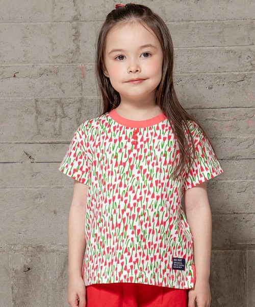 RAGMART（ラグマート）の「アートフラワープリントTシャツ（Tシャツ/カットソー・キッズ・ネイビー/レッド・100cm/110cm/120cm/130cm）」の2枚目の写真