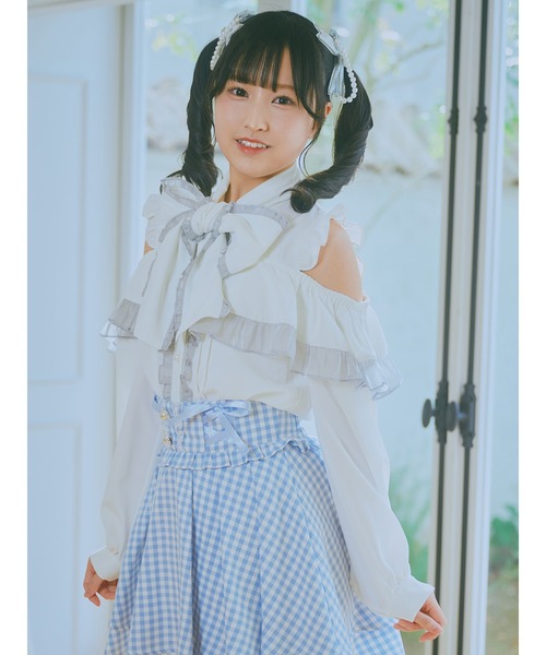 Ank Rouge(アンクルージュ)の「配色肩あきブラウス(シャツ/ブラウス・レディース・ブルー/ピンク/ブラック・M)」の19枚目の写真