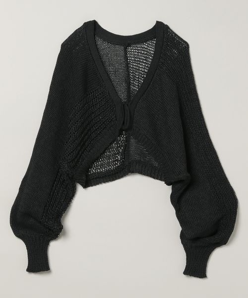 JEANASIS（ジーナシス）の「3Gマルチパターンボレロカーディガン/113332（カーディガン/ボレロ・レディース・ブラック/ブラウン/レッド・FREE）」の2枚目の写真