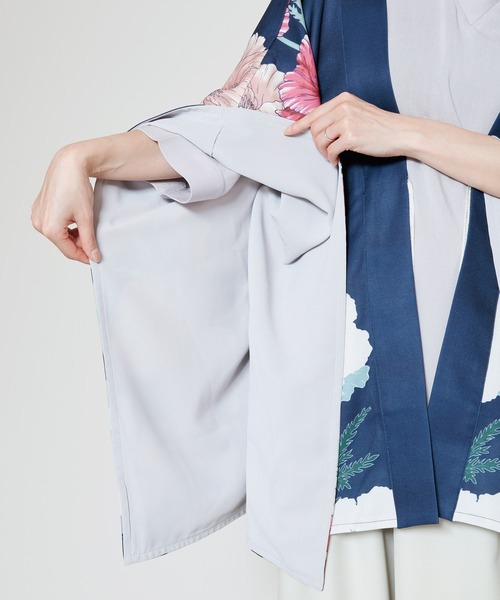 カヤ（カヤ）の「【カヤ】阿芙蓉ならい羽織（カーディガン/ボレロ・レディース・ネイビー/ライトグレー/キナリ・FREE）」の14枚目の写真