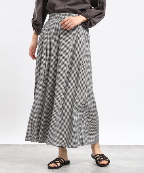 GLOBAL WORK Smile Seed Store（グローバルワーク スマイルシードストア）の「レーヨンフレアワイドパンツ/117078（その他パンツ・レディース・ダークグレー/アイボリー/ホワイト系その他7/オフホワイト/ブルー系その他7/ホワイト系その他2・SMALL/MEDIUM/LARGE/X-LARGE）」の4枚目の写真